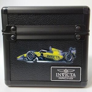 Invicta‎ Racing Single Watch Collector Box Case Black Yellow F1 Race Car Graphic
